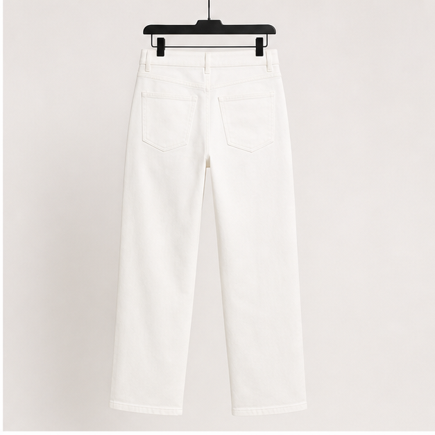 Straight Leg Cropped Jeans for Women Trendy Mid Rise Floral Print Boho Casual Denim Ankle Pants - back view